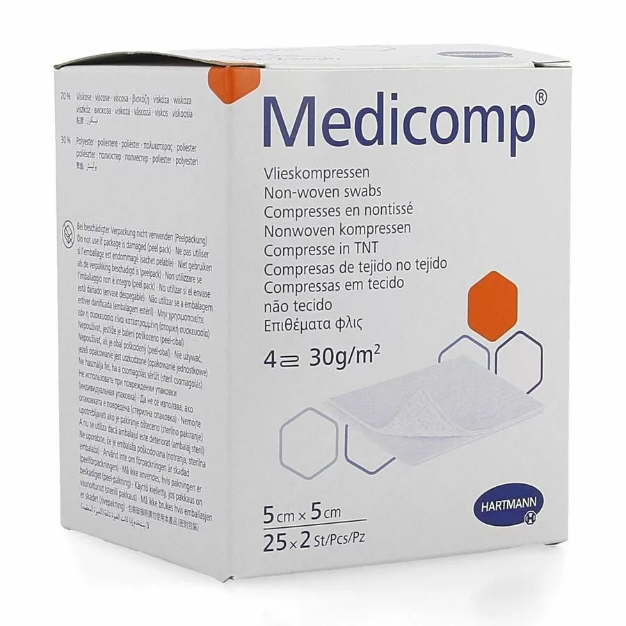MEDICOMP 5x5cm 4l. st. 25x2 p/s