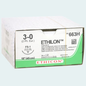 Ethilon hechtset, draad 45cm Ø 3-0, naald FS-1, steriel, per 36 stuks