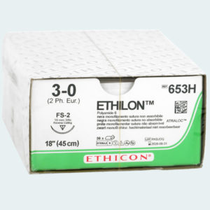 Ethilon hechtset, draad 45cm Ø 3-0, naald FS-2, steriel, per 36 stuks