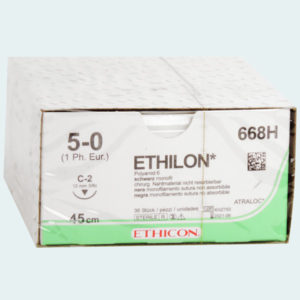 Ethilon hechtset, draad 45cm Ø 5-0, naald C-2, steriel, per 36 stuks