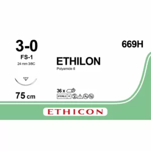 Ethilon 3-0 75 cm FS-1 669H 36 stuks