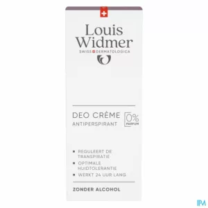 Widmer Deo Crème Antiperspirant Zonder Parfum 40ml