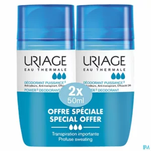 Uriage Deodorant Puissance 3 Roll On 2x50ml