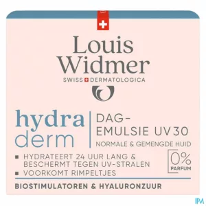 Widmer Hydraderm Dagemulsie Uv 30 Zonder Parfum 50ml
