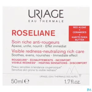 Uriage Roseliane Creme Rijk A/roodheid Pot 50ml