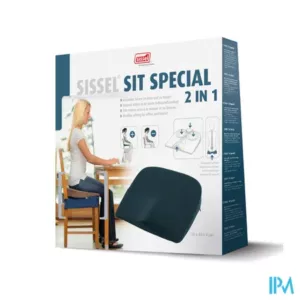 SISSEL® SIT SPECIAL 2-in-1 - grijs Luxe 2-delig wigkussen - met uitneembaar gedeelte