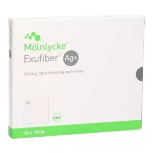 Exufiber Ag Gel.fibre Dressing Ster 10 X 10cm 10