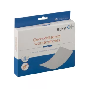 Heka gemetalliseerd wondkompres 8 x 10 cm steriel