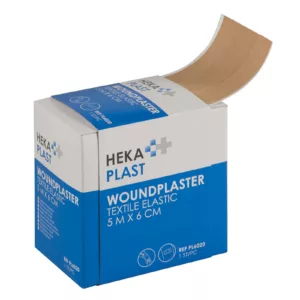 Heka plast textile elastic dispenserdoos 5 m x 6 cm niet-steriel