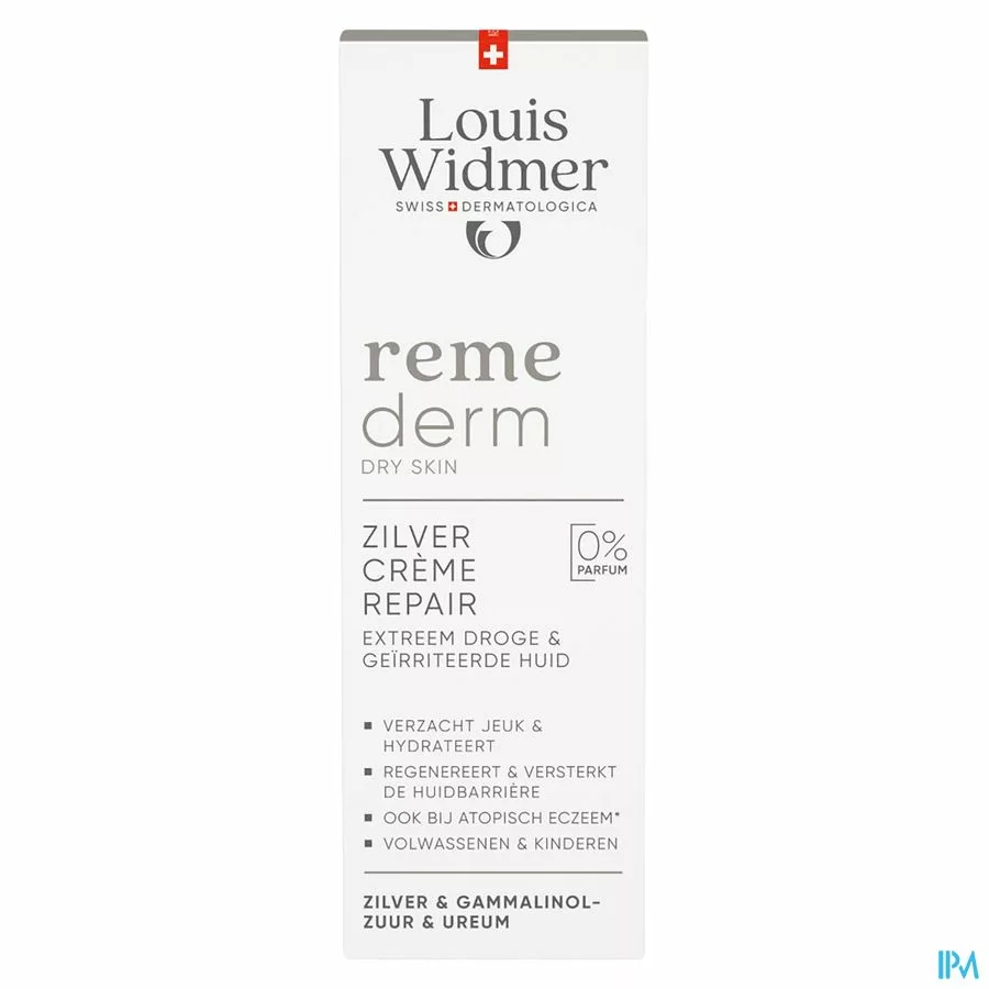 Widmer Remederm Zilver Crème Repair Zonder Parfum 75ml