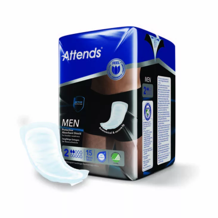 ATTENDS MEN 2 PROT ABS SHIELD