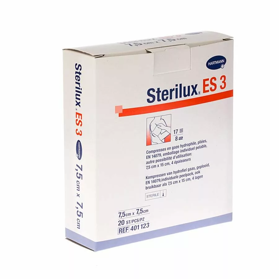 STERILUX ES3-7,5x7,5cm 8pl     20x1 p/s