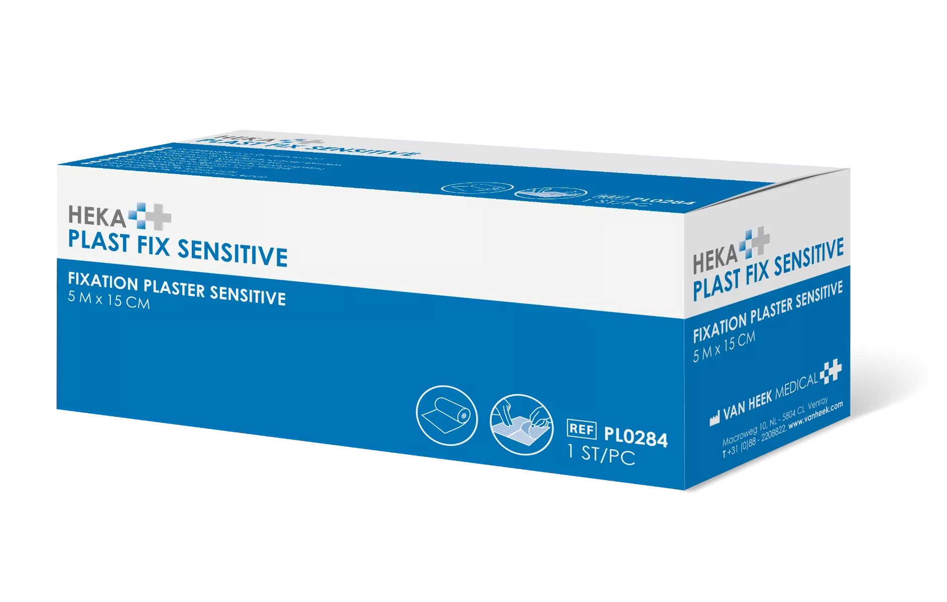 HEKA PLAST FIX SENSITIVE PLEISTER 5MX15CM NIET-STERIEL