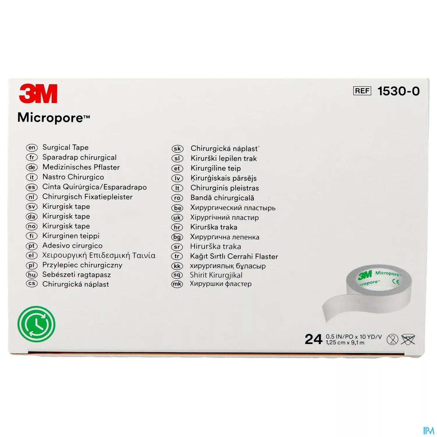 Micropore 3m Hechtpleister 12mmx9,14m Rol 24 1530